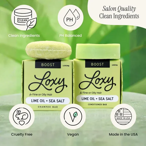 Miniatura 6 de Naturel Boost - Juego de champú y acondicionador voluminizador en barra con sal marina y aceite de lima, barra de champú voluminizadora para cabello