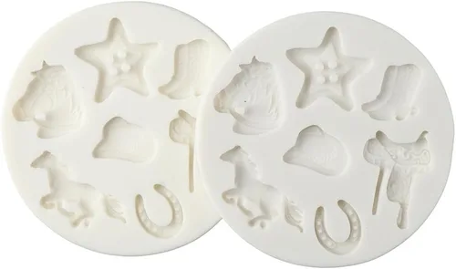 Miniatura 3 de 2 moldes de silicona con temática de vaquero occidental para decoración de velas, chocolate, decoración de postres