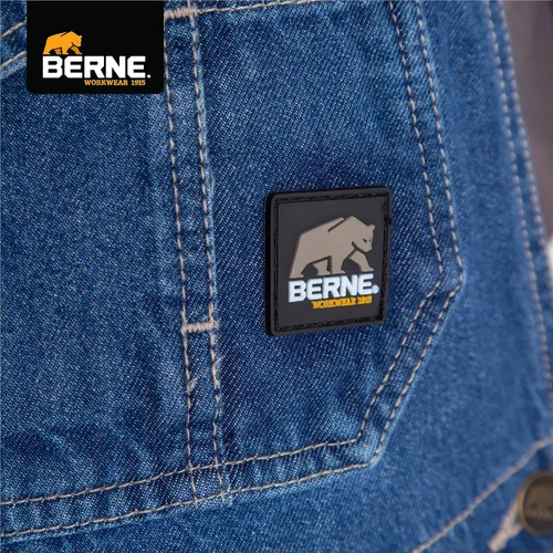 Miniatura 8 de Berna Overol para hombres de denim desgastado con pechera sin forro