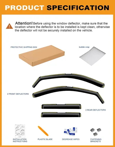 Miniatura 9 de Protectores de lluvia para ventana de canal para Jeep Grand Cherokee 2011-2021 (no para L), protectores de lluvia extra duraderos, viseras laterales