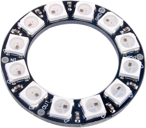 Miniatura 10 de Anillos LED RGB de 7 bits 7 X WS2812B 5050 Luz de lámpara con controladores integrados direccionables individualmente para Arduino Raspberry Pi