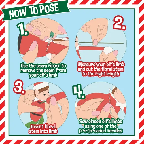 Miniatura 4 de SCS Direct Elf Upgrade Kit completo de bricolaje - Pose, cuelga, dobla tu elfo de Navidad - Todo lo que necesitas para hacer que tu muñeca