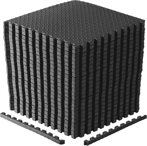Miniatura 11 de CAP Puzzle Exercise Mats 1” Thick EVA Interlocking Foam Tiles for Home Gym Flooring Multiple Options Diamond - Negro