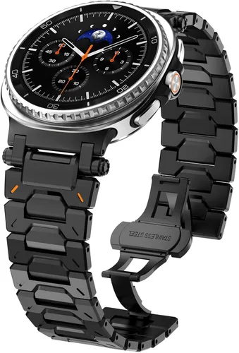 WINGLE Compatible con Galaxy Watch 8/8 Classic Band para hombre, acero inoxidable, Samsung Galaxy Watch 8 Band de 1.732 in, 1.575 in, 1.811 in,