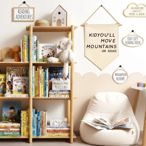 Miniatura 7 de Niño, Moverás Montañas - Decoración de Pared de Guardería - Bandera de Pennant Colgante de Lienzo, Letrero de Pared, Decoración de Regalo