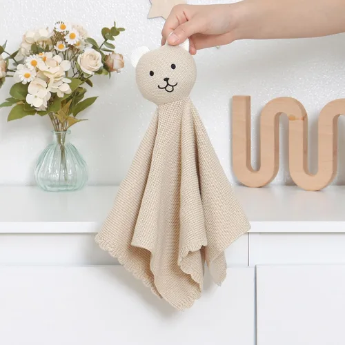 Miniatura 3 de LAWKUL Manta de seguridad suave para recién nacidos, niños y niñas, de punto para acurrucarse, cómoda, color camel, 16 x 16 pulgadas