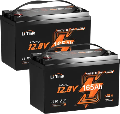 Miniatura 22 de Litime Batería LiFePO4 para motores de trolling de 12V 100Ah (Grupo 31), baterías de litio Bluetooth de 12 voltios, máx. 15000 ciclos profundos
