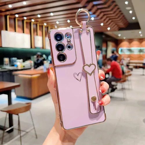 Miniatura 62 de ZTOFERA Funda diseñada para Samsung Galaxy S20 FE 5G, borde chapado de lujo, patrón de corazones de amor con pulsera y función atril, protección