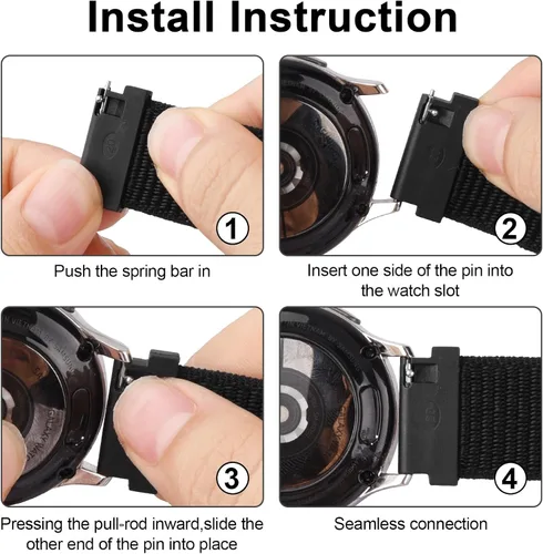 Miniatura 4 de Correa de nailon compatible con Garmin Venu 3S / Venu 4 1.614 in / Venu 2S / Vivoactive 4S / Vivomove 3S Correa de reloj ajustable de nailon suave
