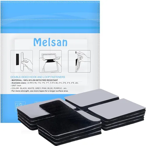 Miniatura 12 de Sujetadores de Velcro Autoadhesivos 1.5 x 2.4 Pulgadas 16 Juegos Melsan Tiras de Doble Cara para Colgar en Pared con Cinta Adhesiva de Montaje