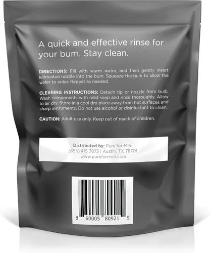 Miniatura 9 de Pure for Men Bum Bulb Kit de ducha anal con punta desmontable Enema reutilizable, fácil de usar y duradero Capacidad 3 oz (3.0 fl oz)