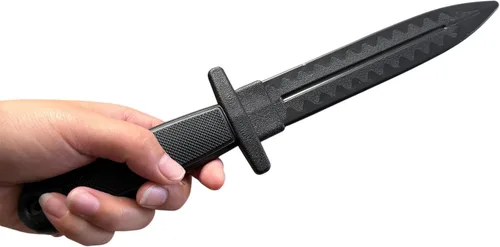 Miniatura 5 de E-BOGU Cuchillo táctico de entrenamiento de polipropileno negro (12")