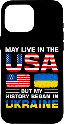 Miniatura 19 de Funda para iPhone 13 Pro Max con la bandera de Ucrania y la bandera de Estados Unidos con raíces ucranianas