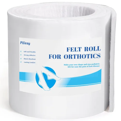 Pllieay Rollo de fieltro adhesivo de grado premium, fieltro ortopédico de 1/4 x 6 x 2.3 m. Mezcla de rayón de calidad para proporcionar
