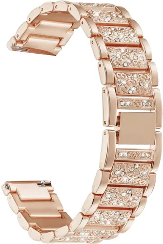 Abanen Fossil - Correa de reloj para mujer Gen 5E de 1.654 in/Gen 6, 0.71 pulgadas, aleación ligera de metal brillante y cristal de liberación