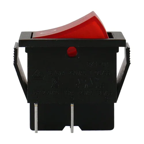 Miniatura 4 de BAOMAIN Interruptor basculante DPST, encendido/apagado de 4 pines 16A 250 V CA, interruptor de alimentación iluminado LED rojo, reconocido por UL