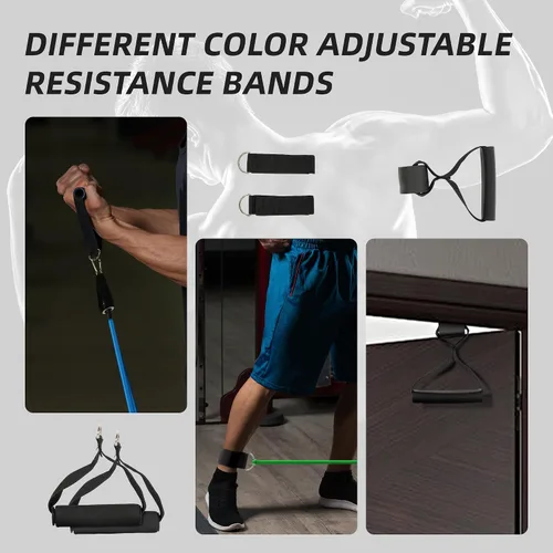 Miniatura 3 de Fitvids Juego de bandas de resistencia – Bandas de ejercicio de 5 niveles para fitness en casa, terapia física y entrenamiento de fuerza