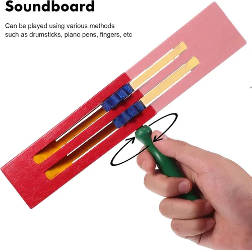 Miniatura 7 de Juego de 2 piezas de trinquetes giratorios de madera para hacer ruido, castañuelas de madera para rotar Mexicanas, trinquete de ruido giratorio
