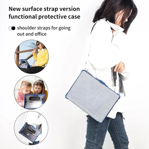 Miniatura 4 de AOAO Funda para Microsoft Surface Go 4/Surface Go 3/Surface Go 2/Surface Go con correa para el hombro, correa de mano, soporte para lápiz stylus