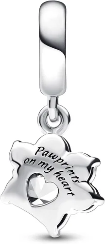 Miniatura 2 de PANDORA 792247C01 - Dije colgante con estampado de patas brillantes, Plata esterlina, Circonita cúbica