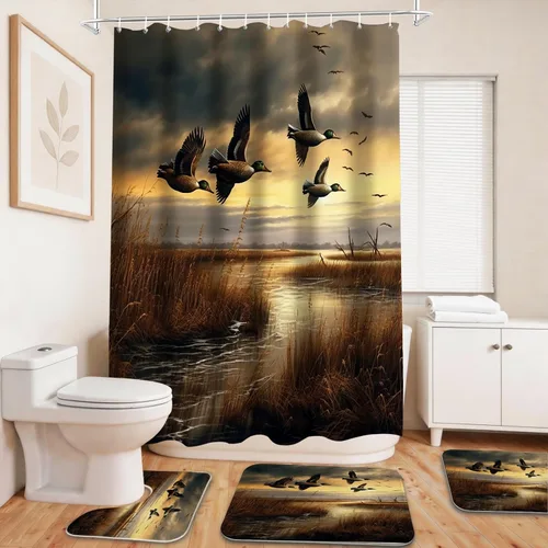 Miniatura 16 de Cool Modern - Juego de portaaviones para niños con cortina de ducha náutica militar y alfombras de 20 x 31 pulgadas, accesorios de baño, decoración