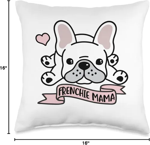 Miniatura 4 de D. Frenchie Mama - Cojín de Bulldog francés (16.0 x 16.0 in), diseño de bulldog francés, multicolor