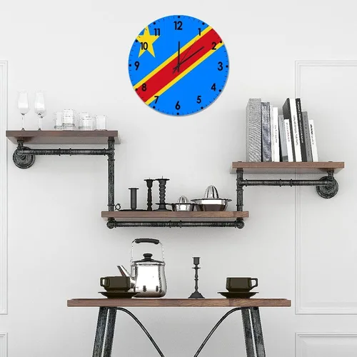 Miniatura 253 de Cheyan Reloj de pared con bandera de Canadá de 12 pulgadas, silencioso, sin tictac, de PVC, funciona con pilas, reloj redondo decorativo, regalo