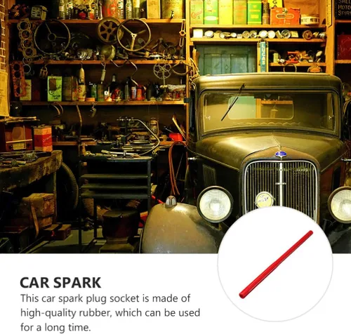 Miniatura 2 de VICASKY Herramienta de bujía, enchufe de bujía de goma roja para automóviles y motocicletas, removedor de instalación portátil para motocicletas