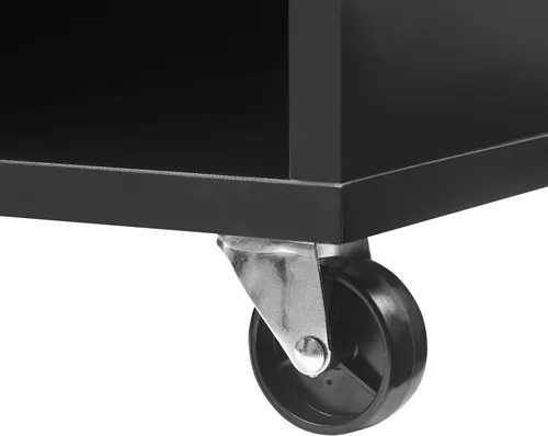 Miniatura 11 de Crosley Furniture Carlo - Consola de almacenamiento de discos rodantes, soporte móvil para tocadiscos, soporte para discos de vinilo, color negro