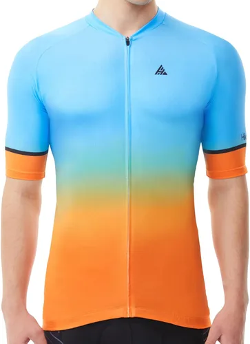 Hikenture Camiseta de ciclismo para hombre, de secado rápido, manga corta, con 3 bolsillos traseros