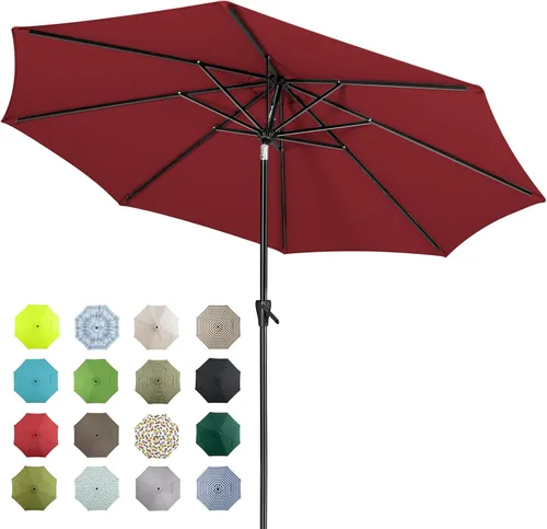 Miniatura 20 de Tempera Patio Market Outdoor Table Umbrella with Auto Tilt and Crank, Large Sun Umbrella with Sturdy Pole & Fade Resistant Canopy, Easy to Set Verde