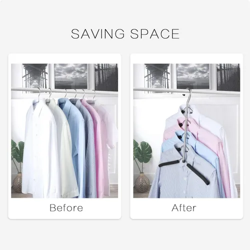 Miniatura 5 de DOIOWN Perchas de acero inoxidable para colgar camisas, perchas para colgar blusas, para árboles, perchas para ropa, perchas antideslizantes