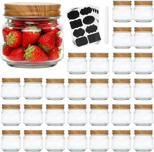 Miniatura 9 de Accguan Tarros Mason de 2 onzas, botellas de jengibre con tapas plateadas, tarros de yogert de vidrio, tarro de vela, miel, mermelada, gelatina