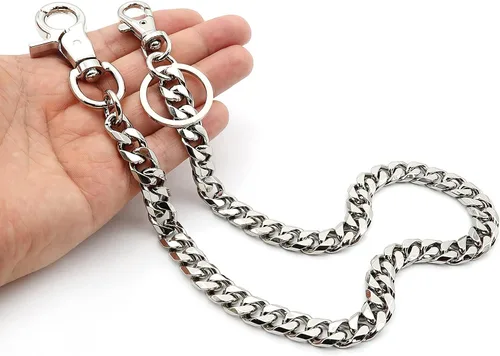 NEWTRO Cadena tipo cartera para hombres, mujeres, niños y niñas, pantalones de motociclista, pantalones de motociclista, estilo punk, llavero largo,