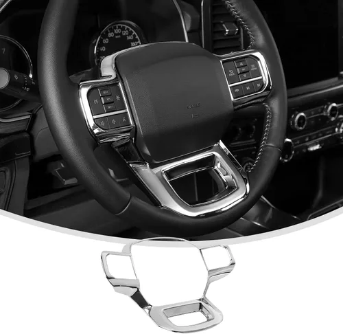 Miniatura 13 de Linskip Moldura para volante compatible con Ford F150 2015-2020 y F250 F350 Super Duty 2017-2022, para Ford Expedition 2018-2021, funda para Negro