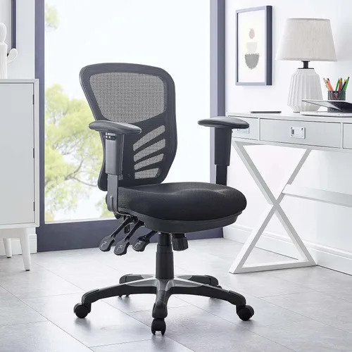 Miniatura 2 de Modway EEI-757-BLK Silla de oficina ergonómica articulada de malla en negro Color negro.