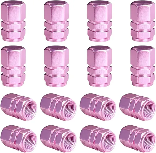 Kewucn 16 piezas de tapas de vástago de válvula de neumático para coche, cubiertas de aire de aluminio con anillo de goma, cubiertas herméticas