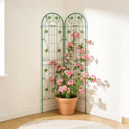 Miniatura 27 de Paquete de 4 enrejados de jardín de metal de 71" de altura, cerca de jardín, enrejado a prueba de óxido para plantas trepadoras, soporte de rosas