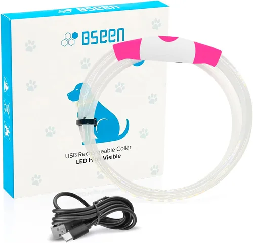 Miniatura 6 de BSEEN Collar de perro iluminado, collar de perro con luces LED recargables tipo C, impermeable, brillante, de poliuretano termoplástico, con luces