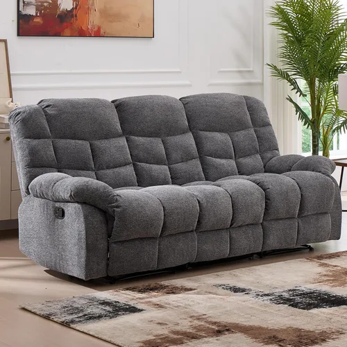 Miniatura 46 de CANMOV Silla reclinable manual, sofá reclinable individual con respaldo y reposabrazos sobrerelleno para sala de estar, muebles de dormitorio
