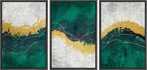 Miniatura 95 de wall26 Lienzo enmarcado para pared, juego de arte con trazos de pintura roja y naranja vibrante, paisaje, formas abstractas, ilustraciones, arte