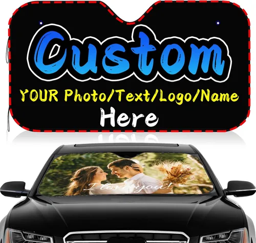 Parasol personalizado para parabrisas de coche nuevo 2025, parasol parabrisas personalizado 2024 2023 con logotipo de foto y texto, parasol plegable