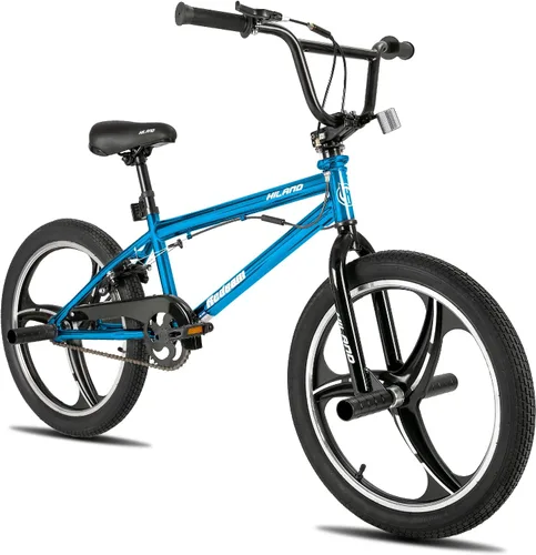 Hiland - Bicicleta BMX de 20 pulgadas para niños y niñas de 5 a 12 años, giro de 360 grados, 4 clavijas, bicicleta BMX de una velocidad para niños,