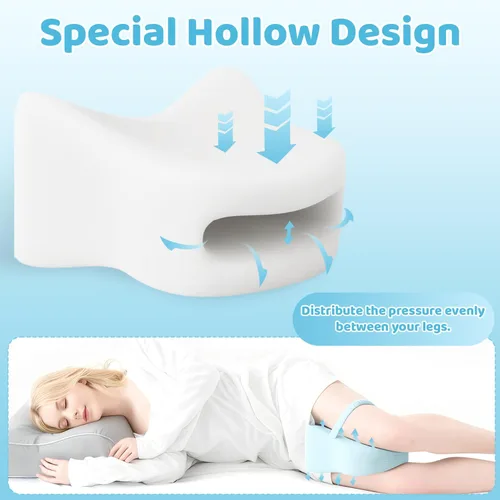 Miniatura 4 de Almohada de rodilla para dormir de lado, almohada de alivio del dolor de ciática entre las piernas mientras duermes, cojín de enfriamiento de espuma