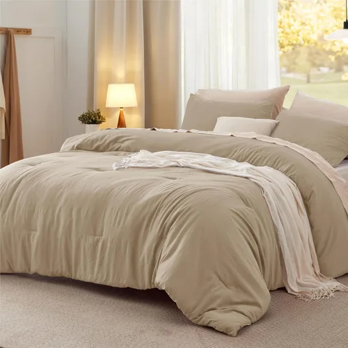 Miniatura 42 de Bedsure Juego edredón suave prelavado individual/individual XL, 365 días, cálido relleno alternativo GentleSoft™, 1 edredón ligero:68x88 pulgadas