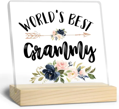 Regalo de Grammy, regalos para abuela, placa acrílica del mejor Grammy del mundo, regalos para la mejor abuela, regalos de abuela para cumpleaños,