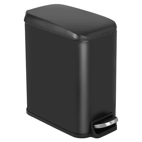Cubo de basura de baño de 1.3 galones con tapa, cubo de basura con pedal pequeño para espacios pequeños, cubo extraíble, para baño, dormitorio y