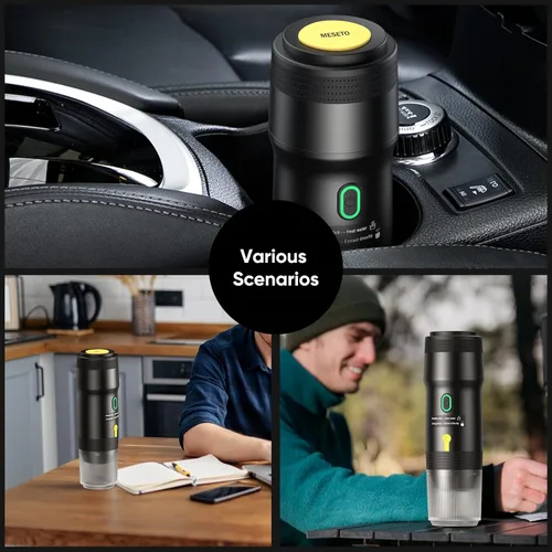 Miniatura 9 de Máquina de café espresso eléctrica portátil, cafetera autocalentable para automóvil con USB-DC, cafetera de viaje para camping, compatible