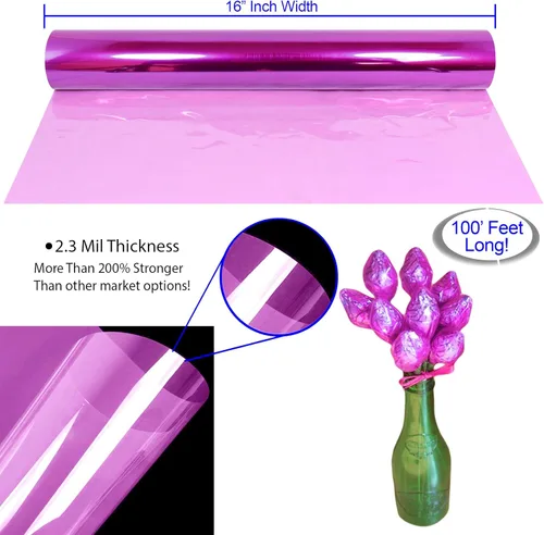 Miniatura 3 de AnapoliZ Rollo de celofán para envolver lavanda, 100 pies de largo x 16 pulgadas de ancho, lavanda transparente de 2.3 mil de grosor, para regalos