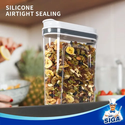 Miniatura 5 de MR.SIGA Juego de dispensadores de cereales herméticos, contenedores de almacenamiento para productos secos, nueces, frijoles, aperitivos, sin BPA